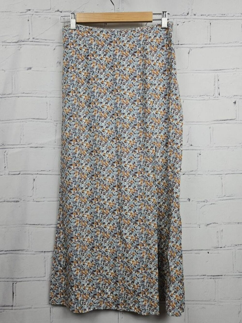Shop Neighbor Ditzy Floral Rayon Maxi Midi Skirt Soft Blue Womens M Country Farm